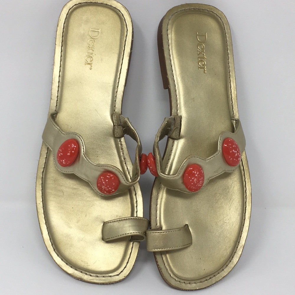 Dexter Gold and Orange Sandals Size 6.5